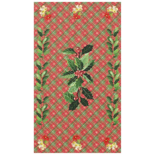 Kerstdansen Baby Angels op Red Plaid Tafelkleed (Voorkant)