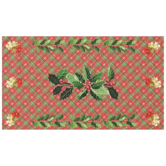 Kerstdansen Baby Angels op Red Plaid Tafelkleed (Voorkant (Horizontaal))