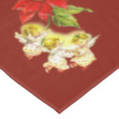 Kerstdansen Baby Angels op rood Tafelkleed (Gekanteld)