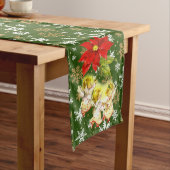 Kerstdansen Baby Angels op sneeuwvlokken Lange Tafelloper (Voorbeeld)