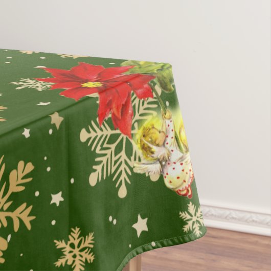 Kerstdansen Baby Angels op sneeuwvlokken Tafelkleed (Voorbeeld)