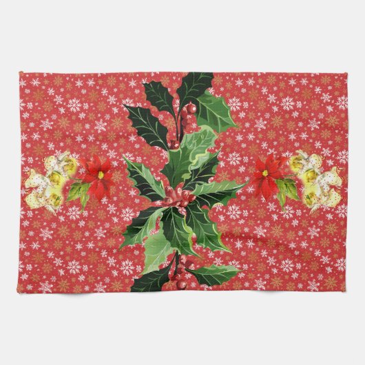 Kerstdansen Baby Angels op sneeuwvlokken Theedoek (Horizontaal)