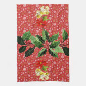 Kerstdansen Baby Angels op sneeuwvlokken Theedoek (Verticaal)