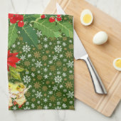 Kerstdansen Baby Angels op sneeuwvlokken Theedoek (Quarter Fold)