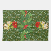 Kerstdansen Baby Angels op sneeuwvlokken Theedoek (Horizontaal)