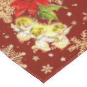 Kerstdansen Baby Angels Rood en Sneeuwvlokken Tafelkleed (Gekanteld)