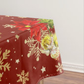 Kerstdansen Baby Angels Rood en Sneeuwvlokken Tafelkleed (Voorbeeld)