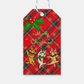 Kerstdansen Golden Retrievers Cadeaulabel (Voorkant)