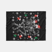 Kerstdansen Skeletten Funny Xmas Botten Gothic Fleece Deken (Voorkant (Horizontaal))
