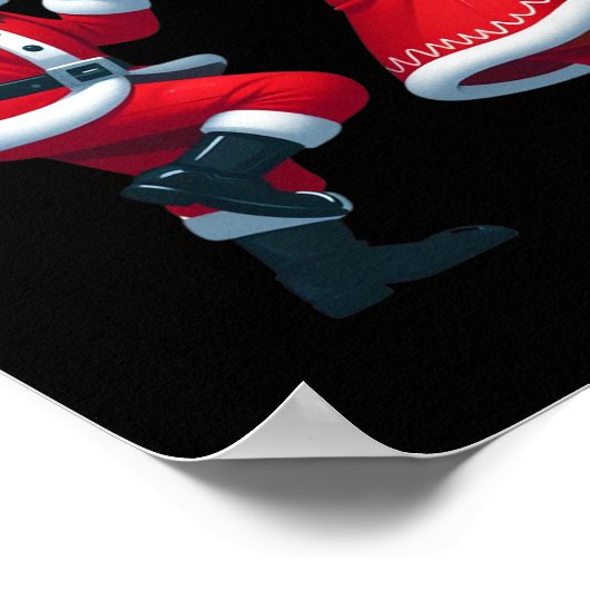 Kerstdansen zwarte Afro-Amerikaanse Santa Mrs. Poster (Hoek)