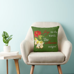 Kerstdansende Baby Angels op Gold Sierkussen