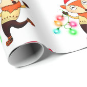 Kerstdansende fox, aangepast cadeaupapier (Rol Hoek)