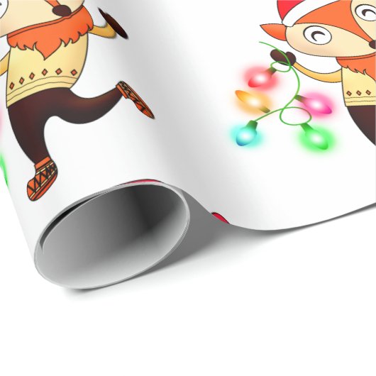 Kerstdansende fox, aangepast cadeaupapier (Rol Hoek)