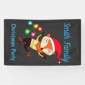 Kerstdansende fox, aangepast spandoek (Horizontaal)