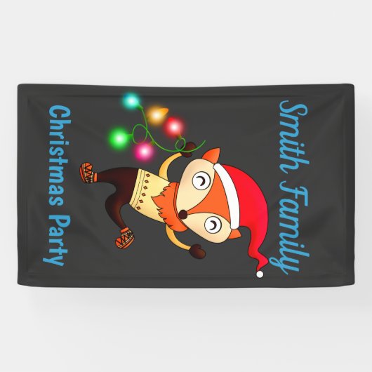 Kerstdansende fox, aangepast spandoek (Horizontaal)