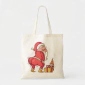 Kerstdansende twerkende santa claus elf pyjama tote bag (Voorkant)