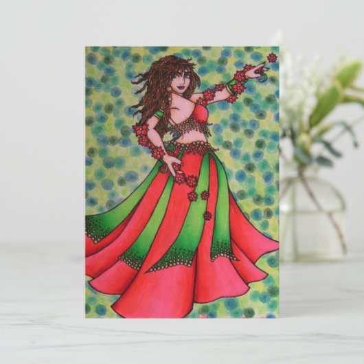 Kerstdanseres Kaart (Staand voorkant)
