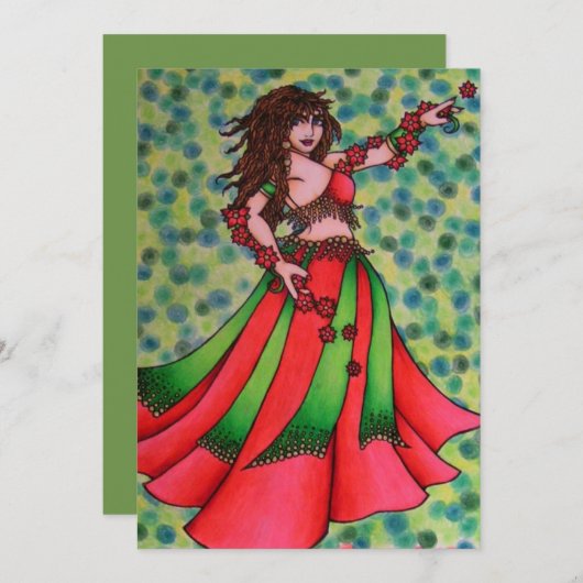 Kerstdanseres Kaart (Voorkant / Achterkant)