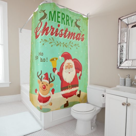  kerstdanserskerstdanser en rendierensinters douchegordijn (In situ)