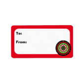 kerstdartboard etiket (Voorkant)