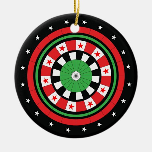 kerstdartboard keramisch ornament (Voorkant)