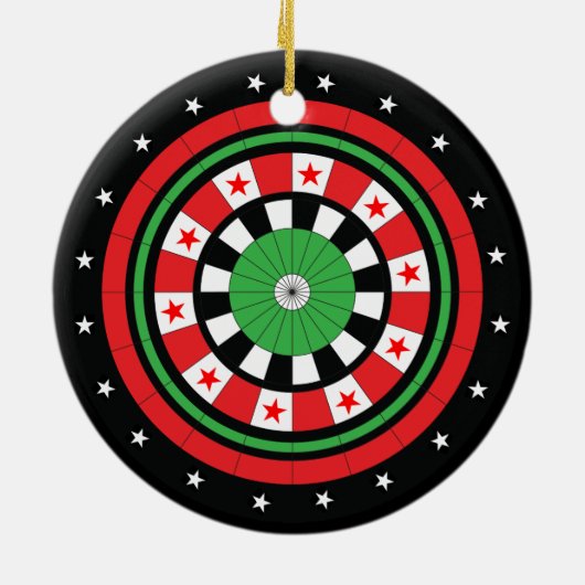 kerstdartboard keramisch ornament (Achterkant)