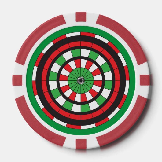 kerstdartboard pokerchips (Voorkant)