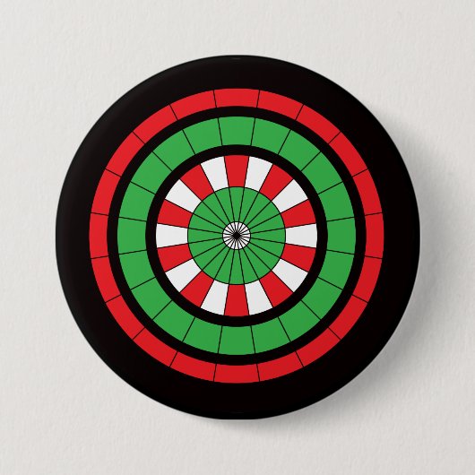 kerstdartboard ronde button 7,6 cm (Voorkant)