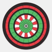 kerstdartboard ronde sticker (Voorkant)