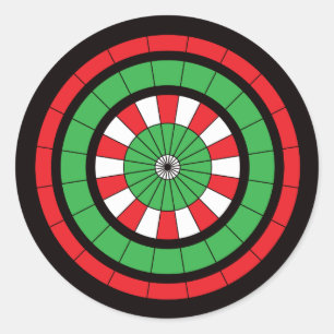 kerstdartboard ronde sticker
