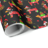 kerstdaschunds cadeaupapier (Rol Hoek)