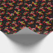 kerstdaschunds cadeaupapier (Hoek)