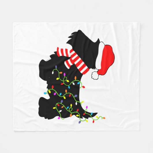 kerstdasje met licht fleece deken (Voorkant (Horizontaal))