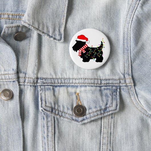 kerstdasje met licht ronde button 5,7 cm (In situ)