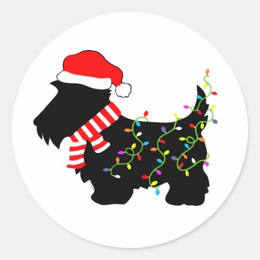 kerstdasje met licht ronde sticker (Voorkant)