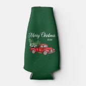 Kerstdatum Waterverf  Red Truck Green Flesjeskoeler (Voorkant)