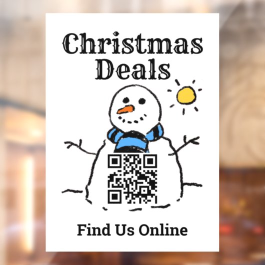 Kerstdeals Online met QR-code Raamsticker (Vel 2)