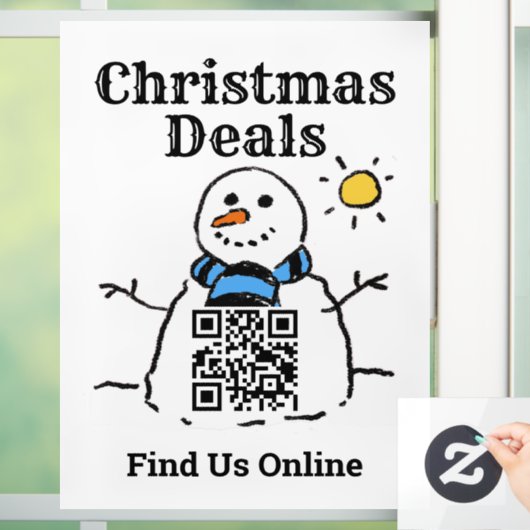 Kerstdeals Online met QR-code Raamsticker (Huis)