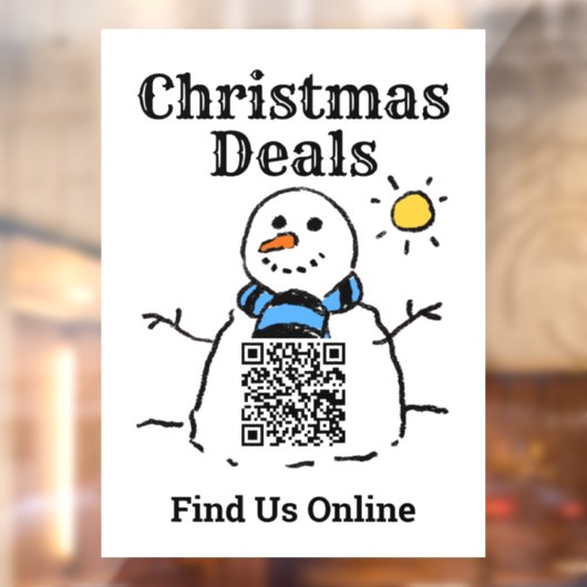Kerstdeals Online met QR-code Raamsticker (Vel 2)