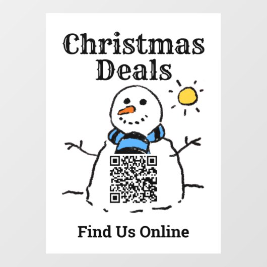 Kerstdeals Online met QR-code Raamsticker (Vel)