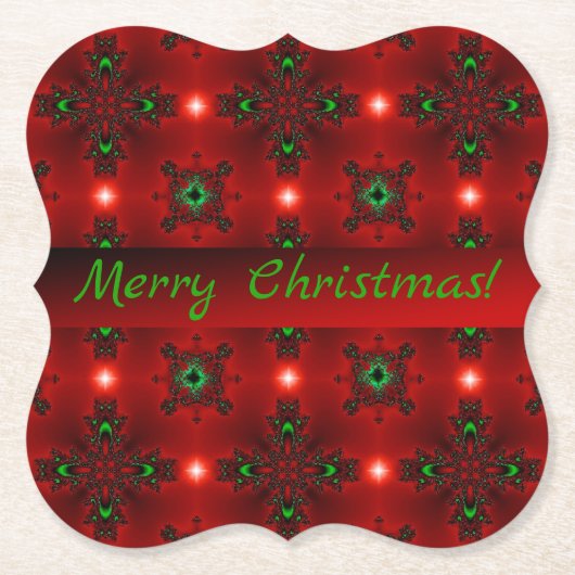 Kerstdeco in Retrostijl Kartonnen Onderzetters (Voorkant)