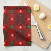 Kerstdeco in Retrostijl Theedoek (Quarter Fold)