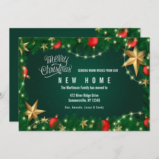 Kerstdecor-feestdag Kaart (Voorkant / Achterkant)