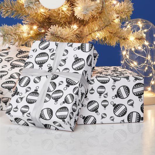 Kerstdecor in zwart-wit cadeaupapier (Feestdagen)