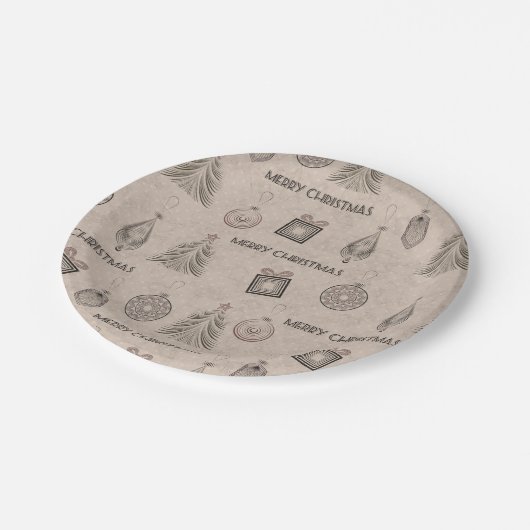Kerstdecor, Kerstmis, , retro, papier Papieren Bordje (Gekanteld)