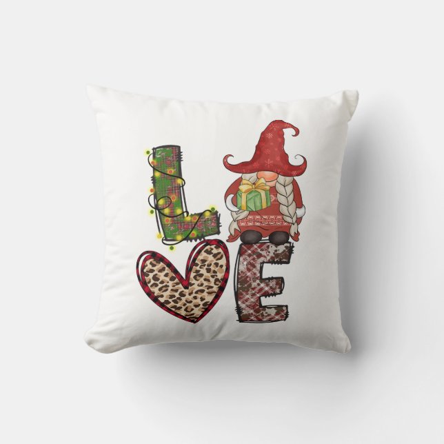 Kerstdecor Love Gnomes Kussen (Voorkant)