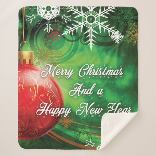 kerstdecor sherpa deken (Voorkant)