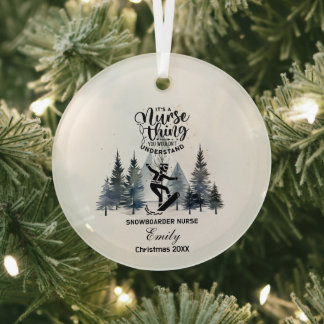 Kerstdecor Snowboarding Nurse Shredding Gift Glas Ornament