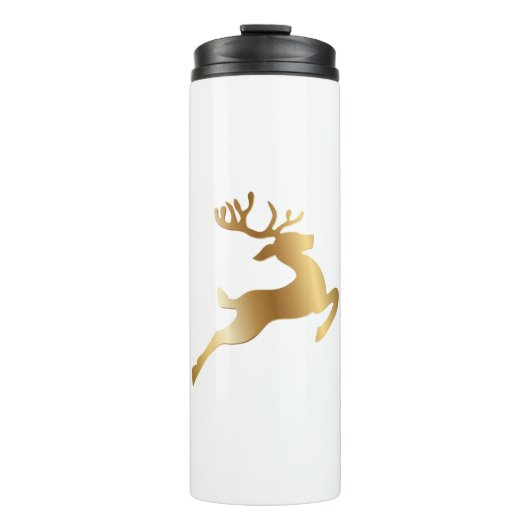 Kerstdecoratie bij rendieren - dierproeven thermosbeker (Voorkant)