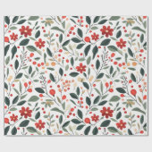 Kerstdecoratie en Planten Cadeaupapier (Vlak)